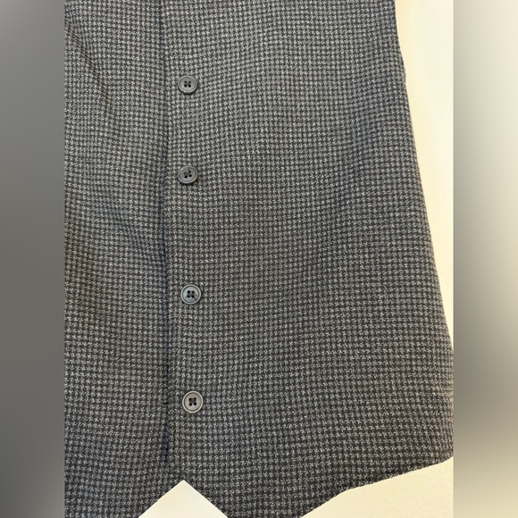 Vintage Reversible Black & Grey Houndstooth and Paisley Suit Vest - Picture 2 of 9